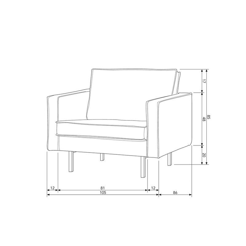 WOOOD-collectie Rodeo Fauteuil Velvet Blue