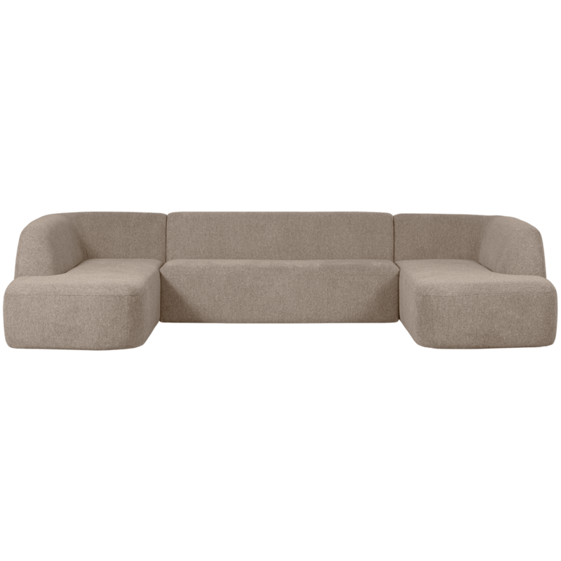 WOOOD-collectie Sloping U-Vorm Bank Naturel Melange