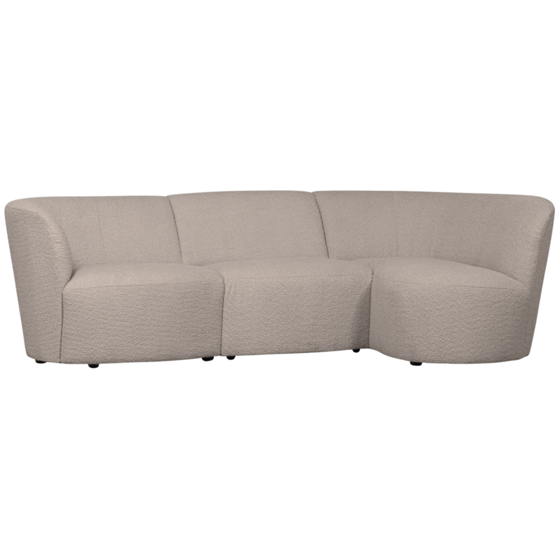 WOOOD-collectie Coco 3-Seater Rounded Right Boucle Sand