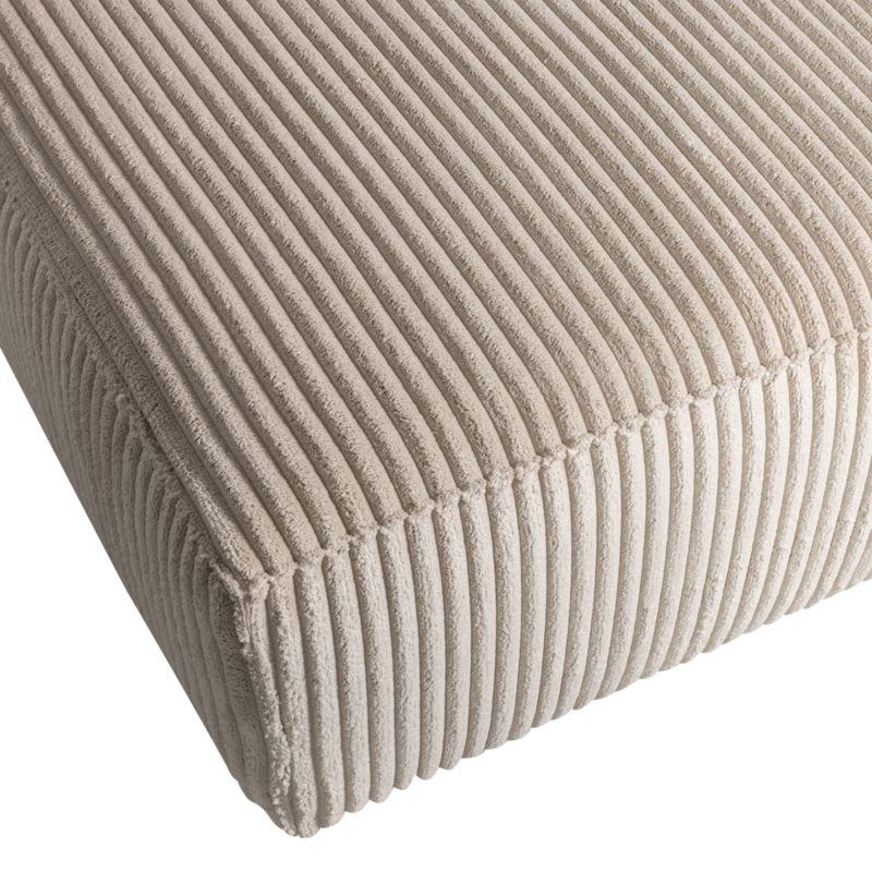 WOOOD-collectie Bean Chaise Longue Links Grove Ribstof Travertin