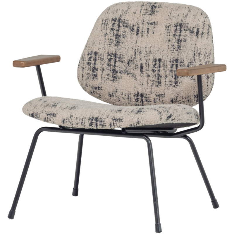 WOOOD-collectie Aure Fauteuil Chenille Beige/Zwart