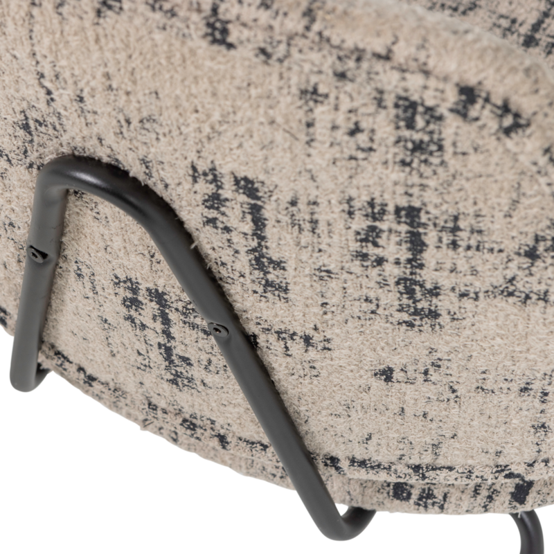 WOOOD-collectie Aure Fauteuil Chenille Beige/Zwart