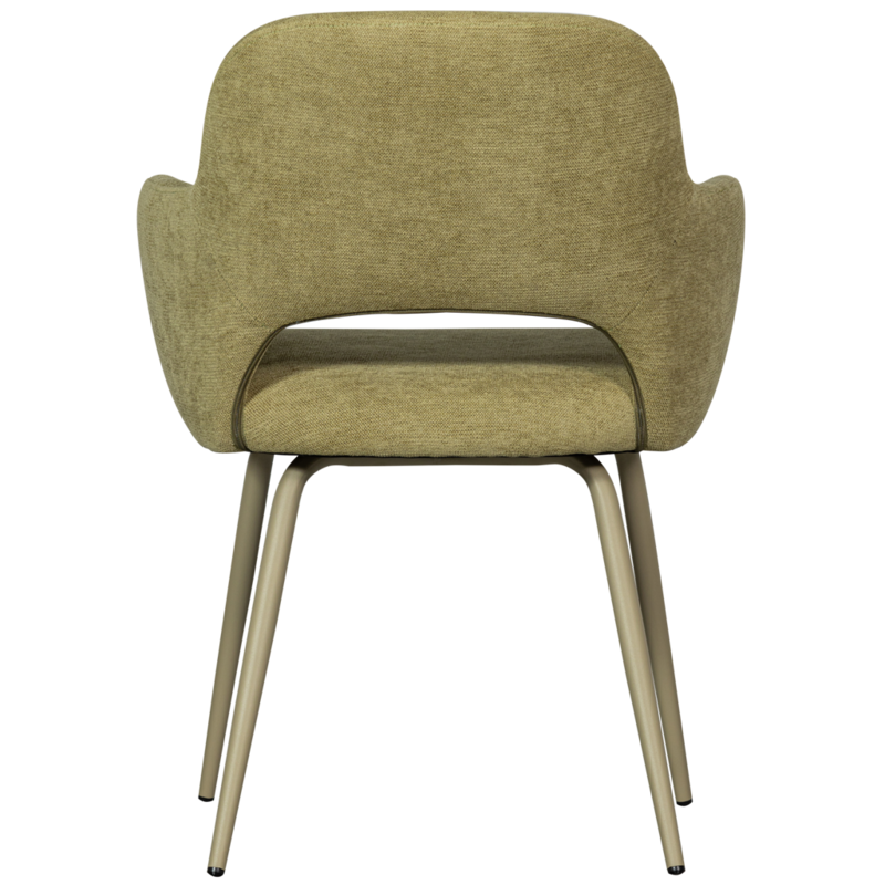 WOOOD-collectie Jenny Eetkamerstoel Geweven Stof Saliegroen