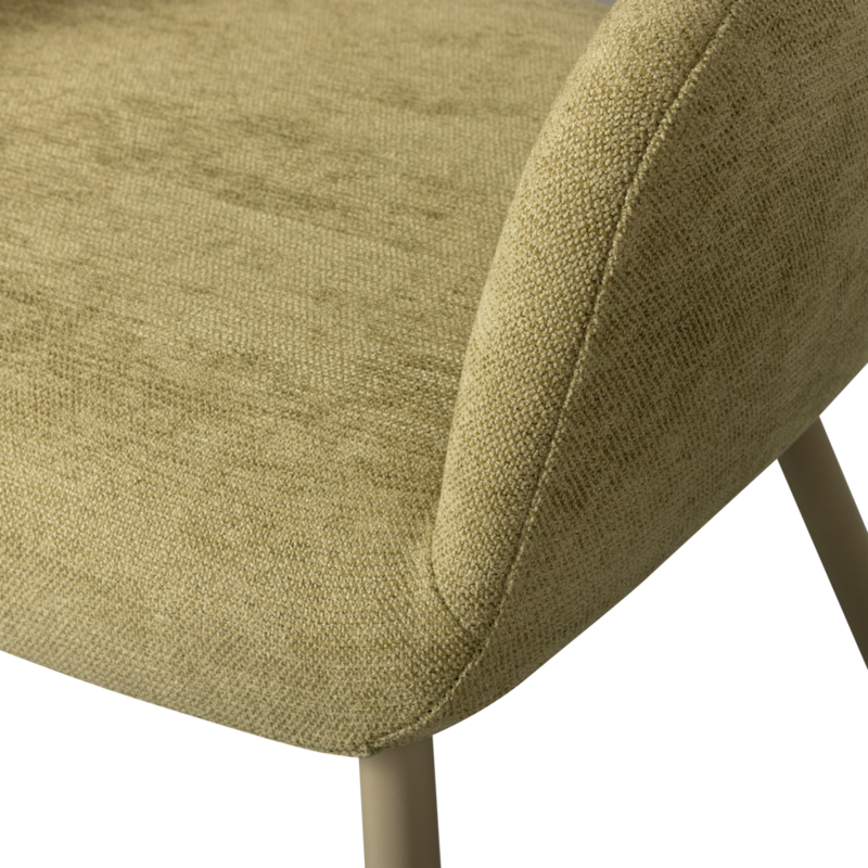 WOOOD-collectie Jenny Eetkamerstoel Geweven Stof Saliegroen