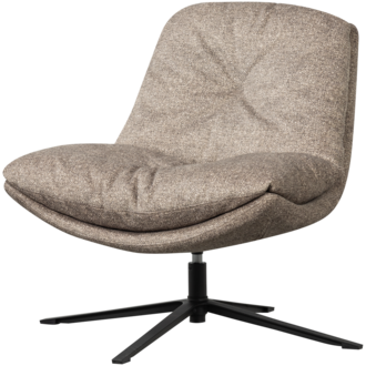 WOOOD Arve Draaifauteuil Bedrukte Stof Naturel Melange