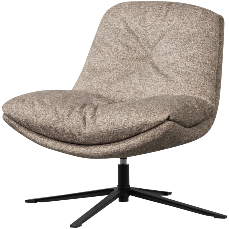 WOOOD-collectie Arve Draaifauteuil Bedrukte Stof Naturel Melange