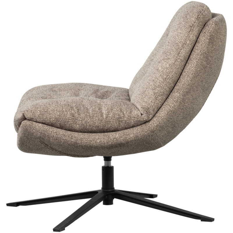 WOOOD-collectie Arve Draaifauteuil Bedrukte Stof Naturel Melange