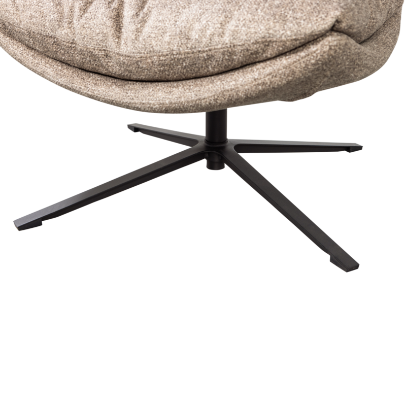 WOOOD-collectie Arve Draaifauteuil Bedrukte Stof Naturel Melange