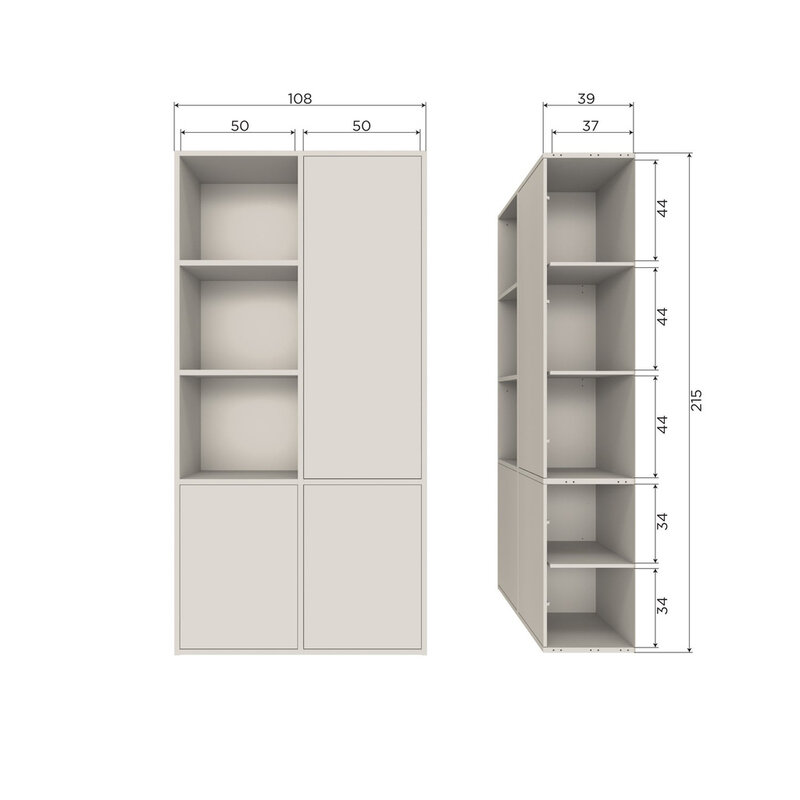 WOOOD-collectie Meggy Opbergkast Rechts 108Cm Grenen Dust [Fsc]