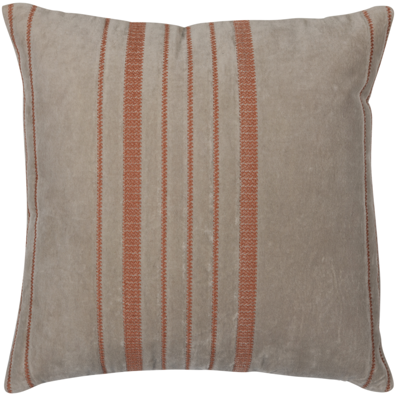 WOOOD-collectie Aziz Kussens Velvet Bruin/Naturel - Set Van 3