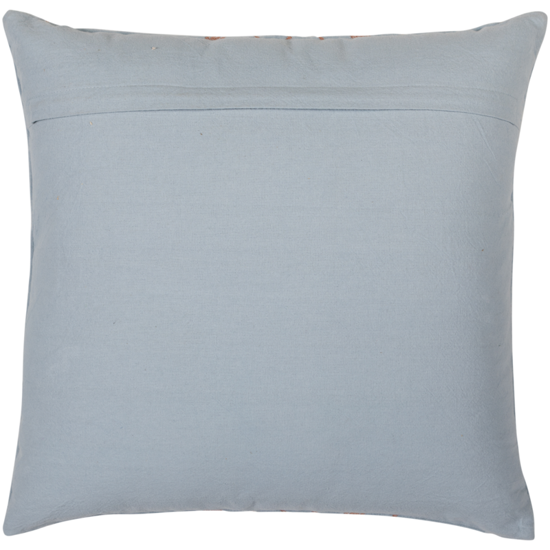 WOOOD-collectie Laon Kussens Velvet Naturel/Blauw - Set Van 3