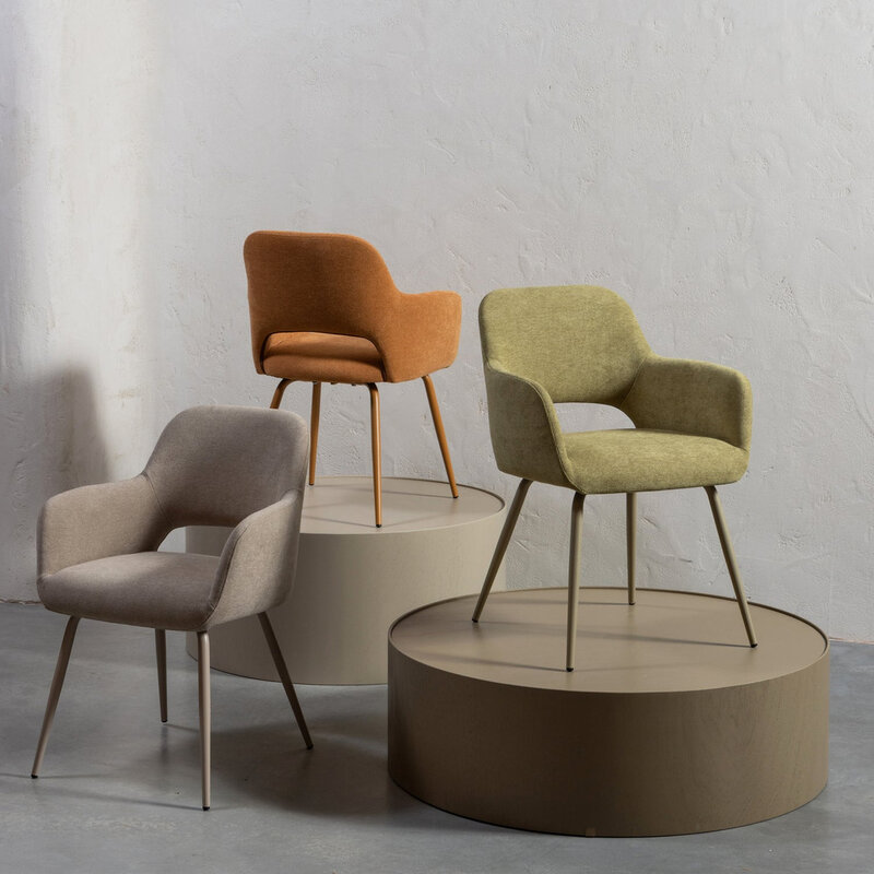 WOOOD-collectie Jenny Eetkamerstoel Geweven Stof Naturel