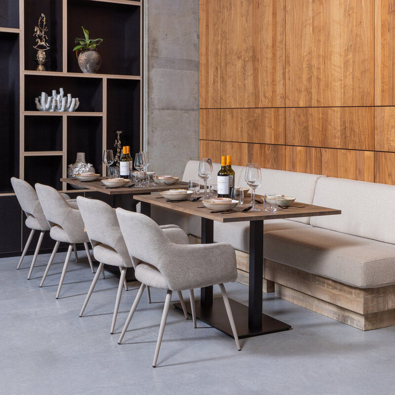 WOOOD-collectie Jenny Eetkamerstoel Geweven Stof Naturel
