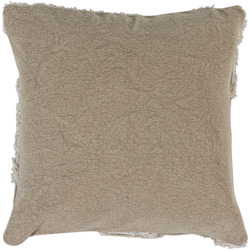 WOOOD-collectie FAYDEN KUSSENS CHENILLE BRUIN/NATUREL - SET VAN 3
