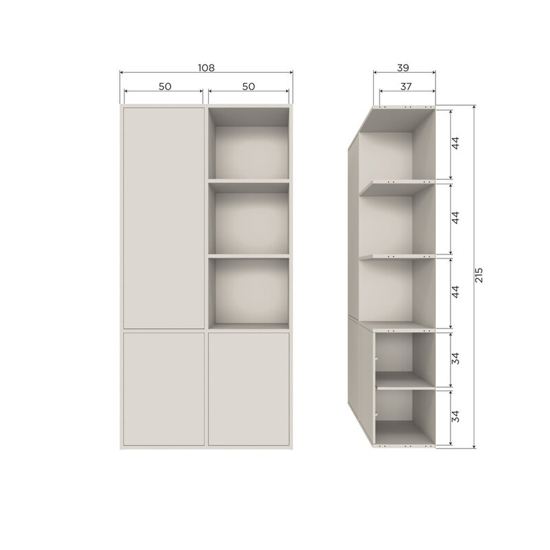 WOOOD-collectie Meggy Opbergkast Links 108Cm Grenen Dust [Fsc]