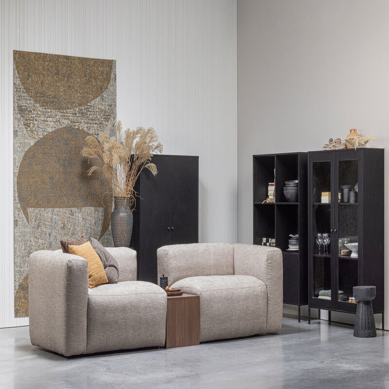 WOOOD-collectie Xam Vitrinekast Grenen Zwart [Fsc]