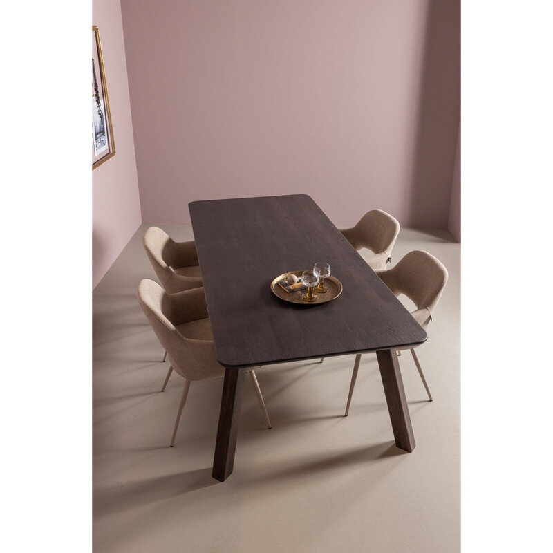 WOOOD-collectie Tablo Eettafel Afgerond Vl 200X90Cm Mystic Brown [Fsc]