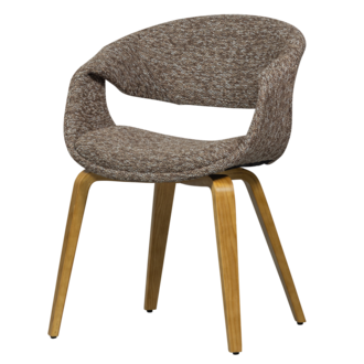 WOOOD Yossi Eetkamerstoel Met Houten Poot Bruin Naturel