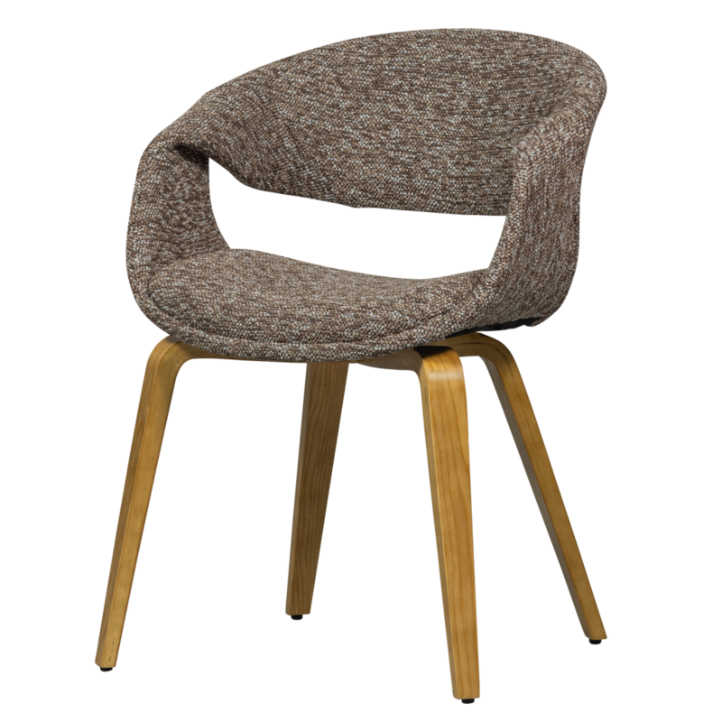 WOOOD-collectie Yossi Eetkamerstoel Met Houten Poot Bruin Naturel