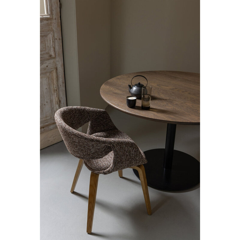 WOOOD-collectie Yossi Eetkamerstoel Met Houten Poot Bruin Naturel