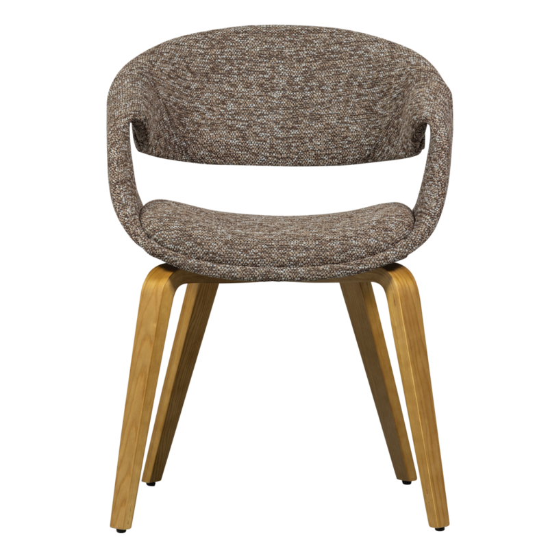 WOOOD-collectie Yossi Eetkamerstoel Met Houten Poot Bruin Naturel