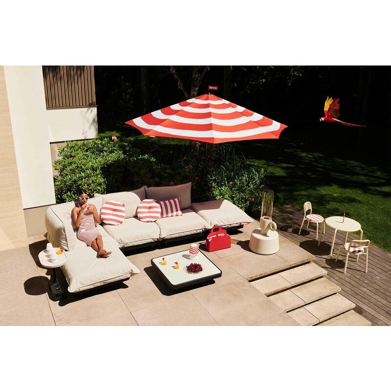 Fatboy-collectie Stripesol red incl. base light grey