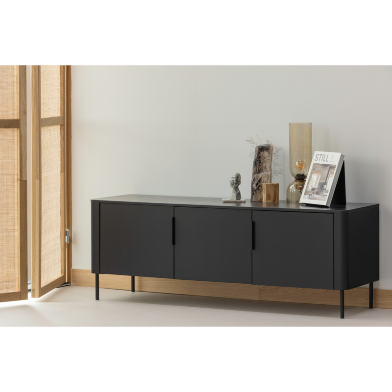 WOOOD-collectie Gunnar Tv Meubel 154 Cm Grenen Matzwart [Fsc]