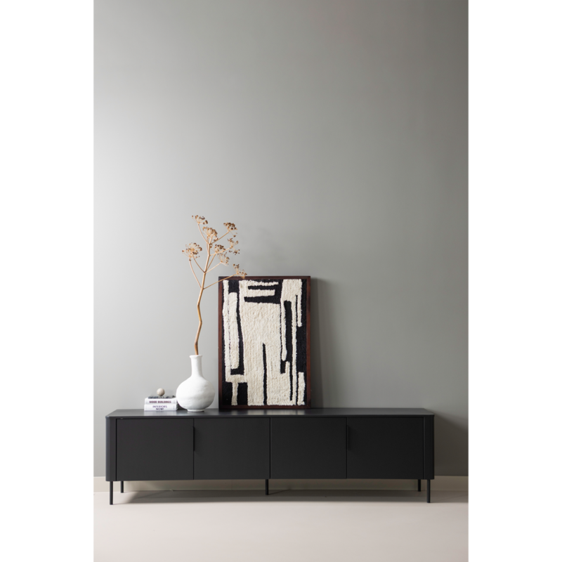 WOOOD-collectie Gunnar Tv Meubel 200 Cm Grenen Matzwart [Fsc]