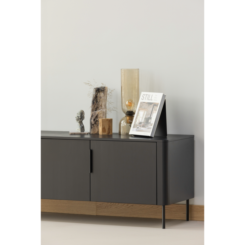 WOOOD-collectie Gunnar Tv Meubel 154 Cm Grenen Matzwart [Fsc]