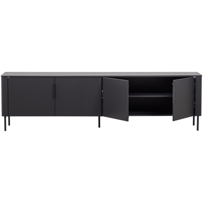 WOOOD-collectie Gunnar Tv Meubel 200 Cm Grenen Matzwart [Fsc]