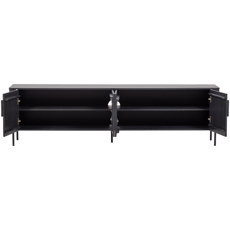 WOOOD-collectie Gunnar Tv Meubel 200 Cm Grenen Matzwart [Fsc]