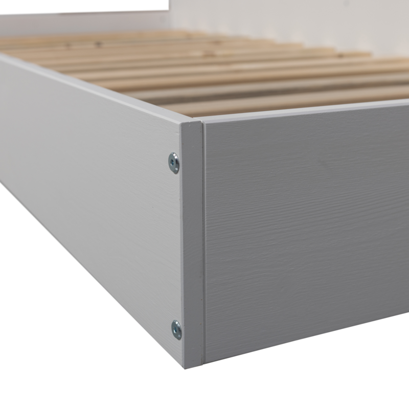WOOOD-collectie Carter Bed Grenen Wit 90X200Cm [Fsc]
