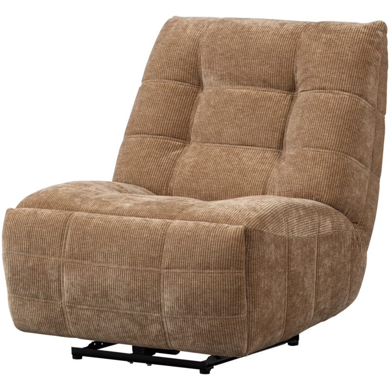 WOOOD-collectie Hein Relaxfauteuil Elektrisch Geweven Rib Lichtbruin