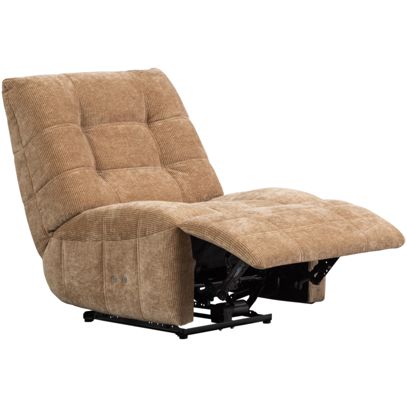 WOOOD-collectie Hein Relaxfauteuil Elektrisch Geweven Rib Lichtbruin