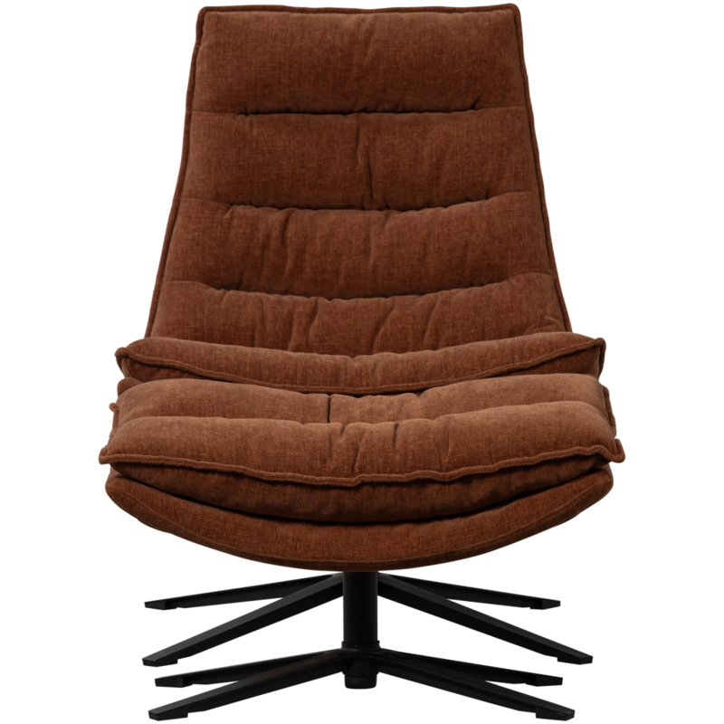 WOOOD-collectie Kube Draaifauteuil Met Hocker Bruin