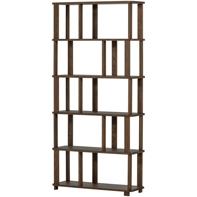 WOOOD-collectie Riss Boekenkast Eikenhout Naturel 186X90Cm