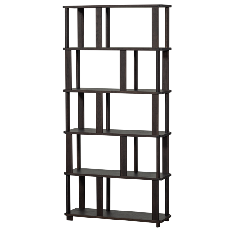 WOOOD-collectie Riss Boekenkast Eikenhout Mystic Brown 186X90 Cm