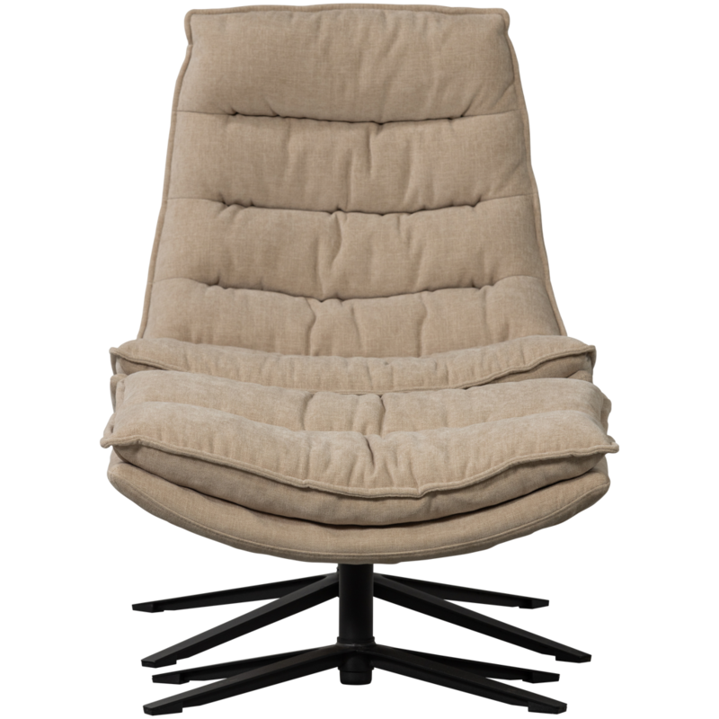 WOOOD-collectie Kube Draaifauteuil Met Hocker Naturel