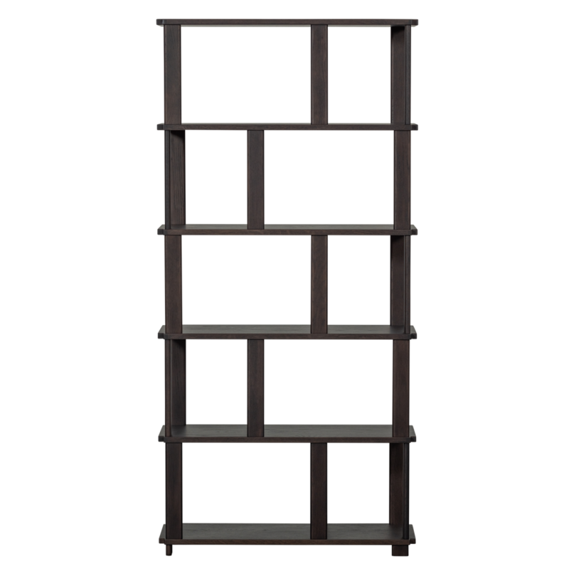 WOOOD-collectie Riss Boekenkast Eikenhout Mystic Brown 186X90 Cm