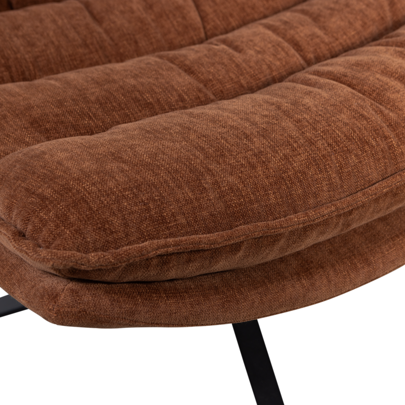 WOOOD-collectie Kube Draaifauteuil Met Hocker Bruin