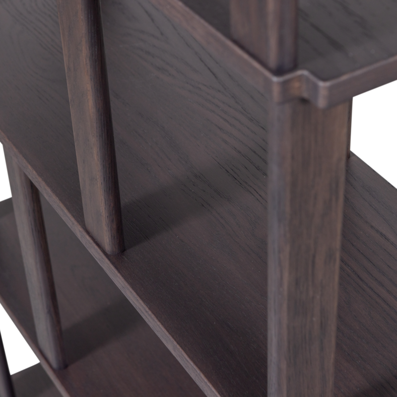 WOOOD-collectie Riss Boekenkast Eikenhout Mystic Brown 186X90 Cm