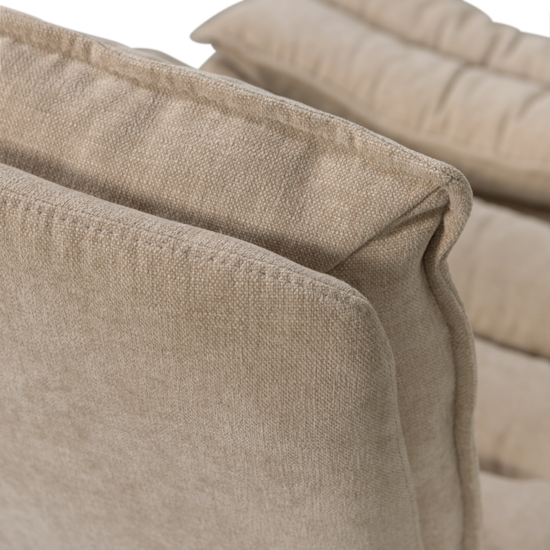 WOOOD-collectie Kube Draaifauteuil Met Hocker Naturel