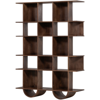 WOOOD Sinne Boekenkast Hout Walnoot 180X130Cm