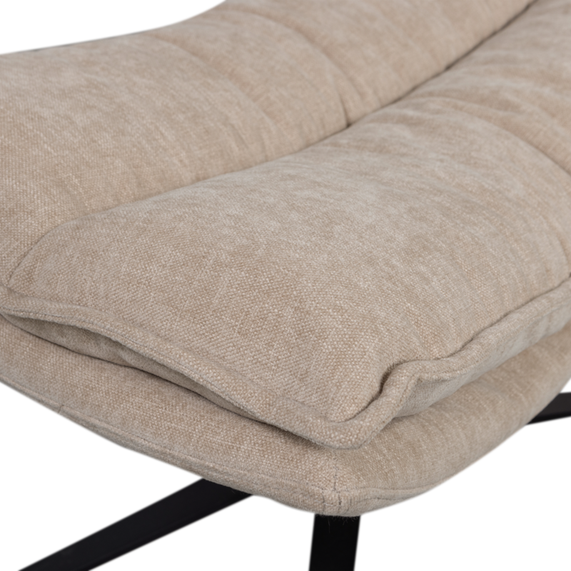 WOOOD-collectie Kube Draaifauteuil Met Hocker Naturel