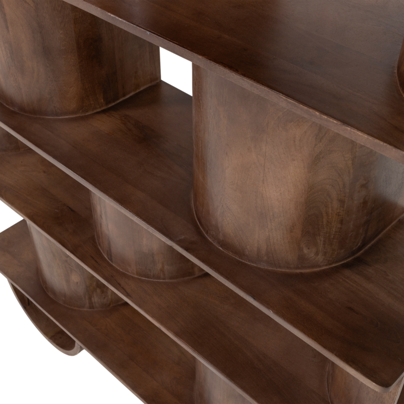 WOOOD-collectie Sinne Boekenkast Hout Walnoot 180X130Cm