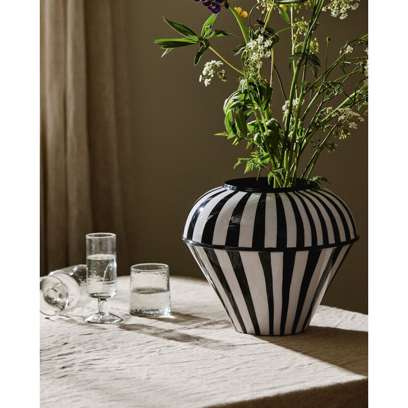 Nordal-collectie SIPURA vaas - zwart/wit