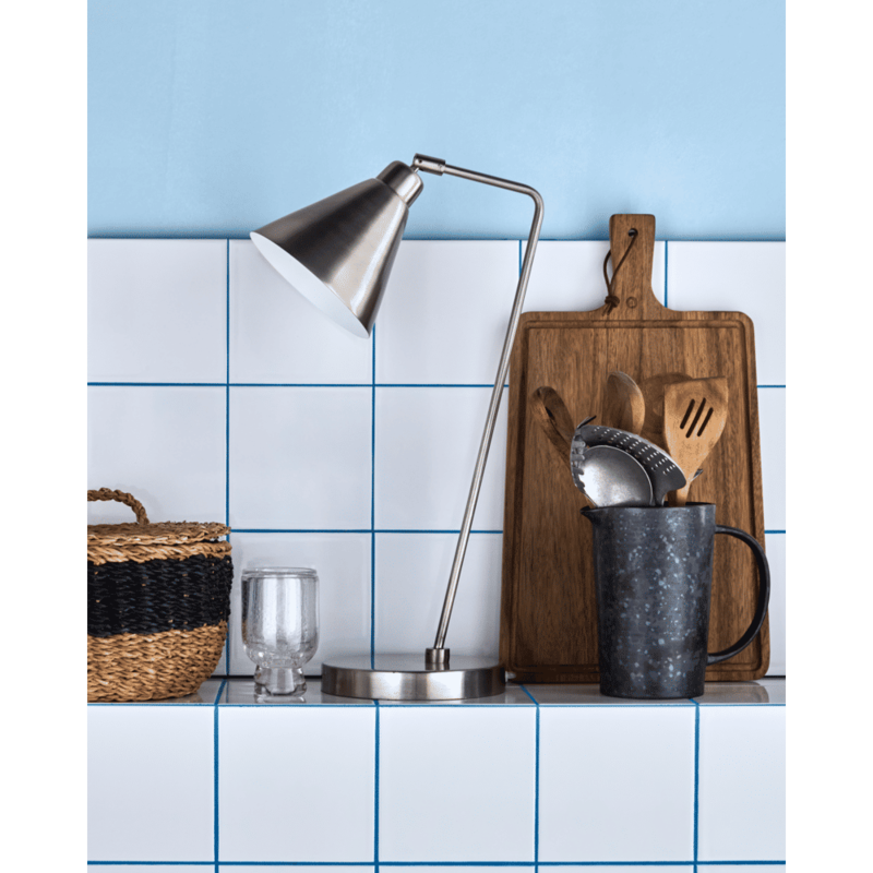 House Doctor-collectie Table lamp Game Brushed silver finish