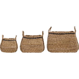 House Doctor Manden Laine Naturel Zwart - set van 3