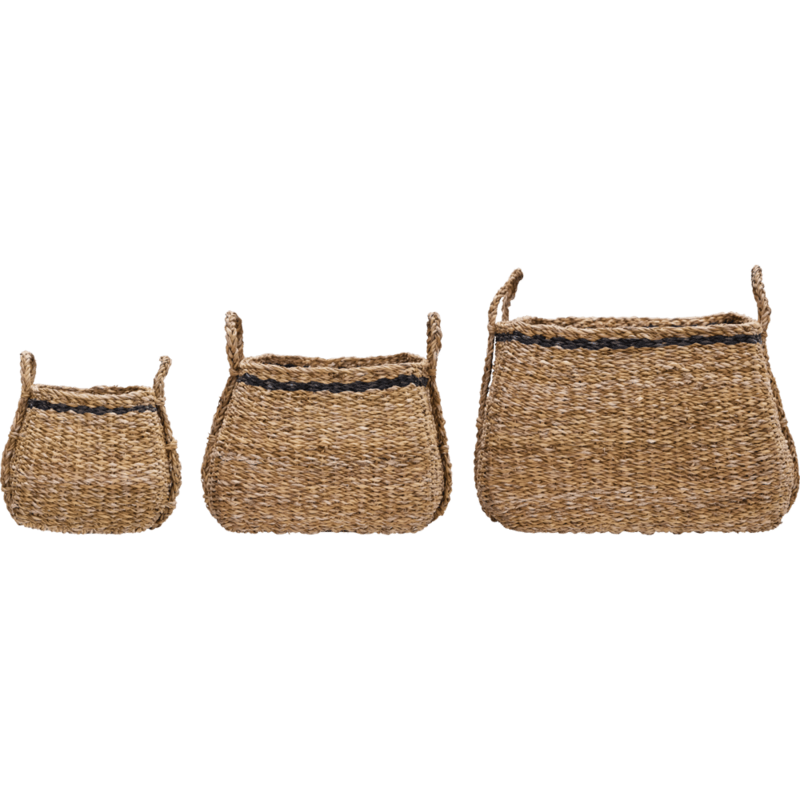 House Doctor-collectie Manden Laine Naturel Zwart - set van 3