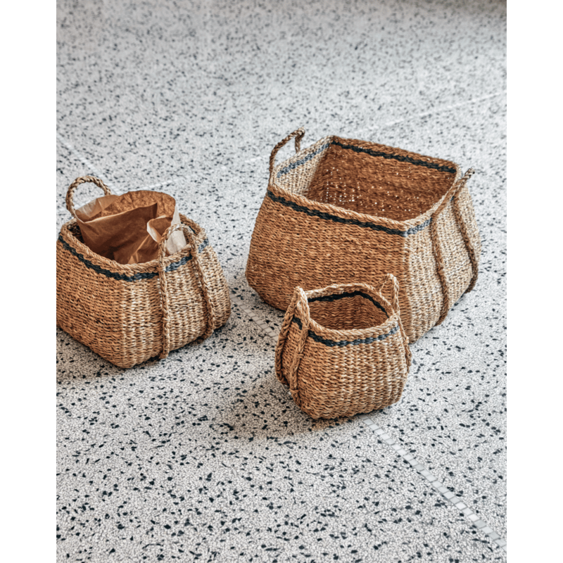 House Doctor-collectie Manden Laine Naturel Zwart - set van 3